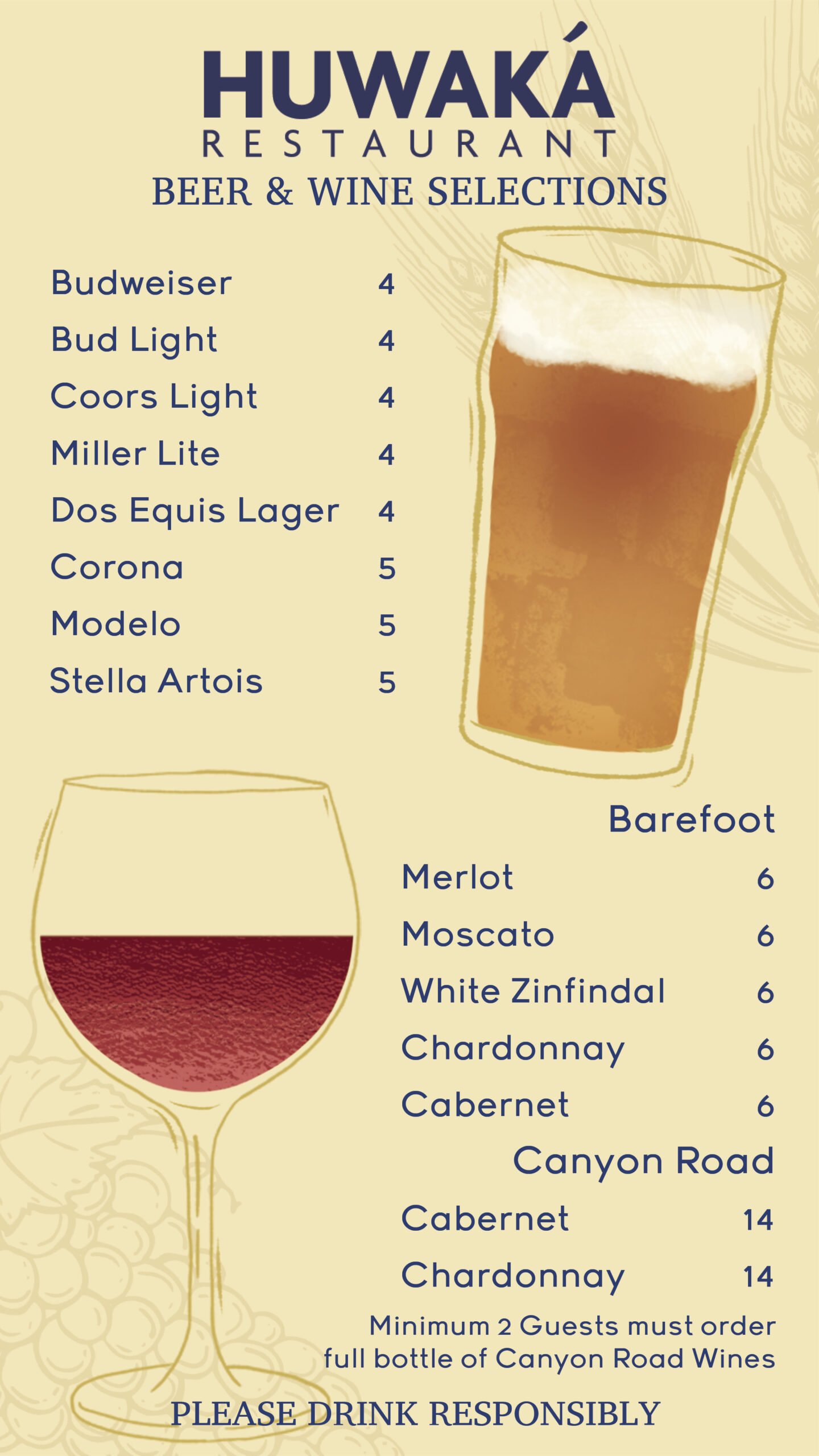 Huwaka Beer & Wine Selections VS Vert